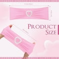 thumbnail image 2 of 100 Pcs Spandex Chair Sashes with Heart Shaped Buckle Slider Stretch Chair Cover Band Universal Elastic Ties for Wedding Banquet Event Party Decoration(Pink), 2 of 14