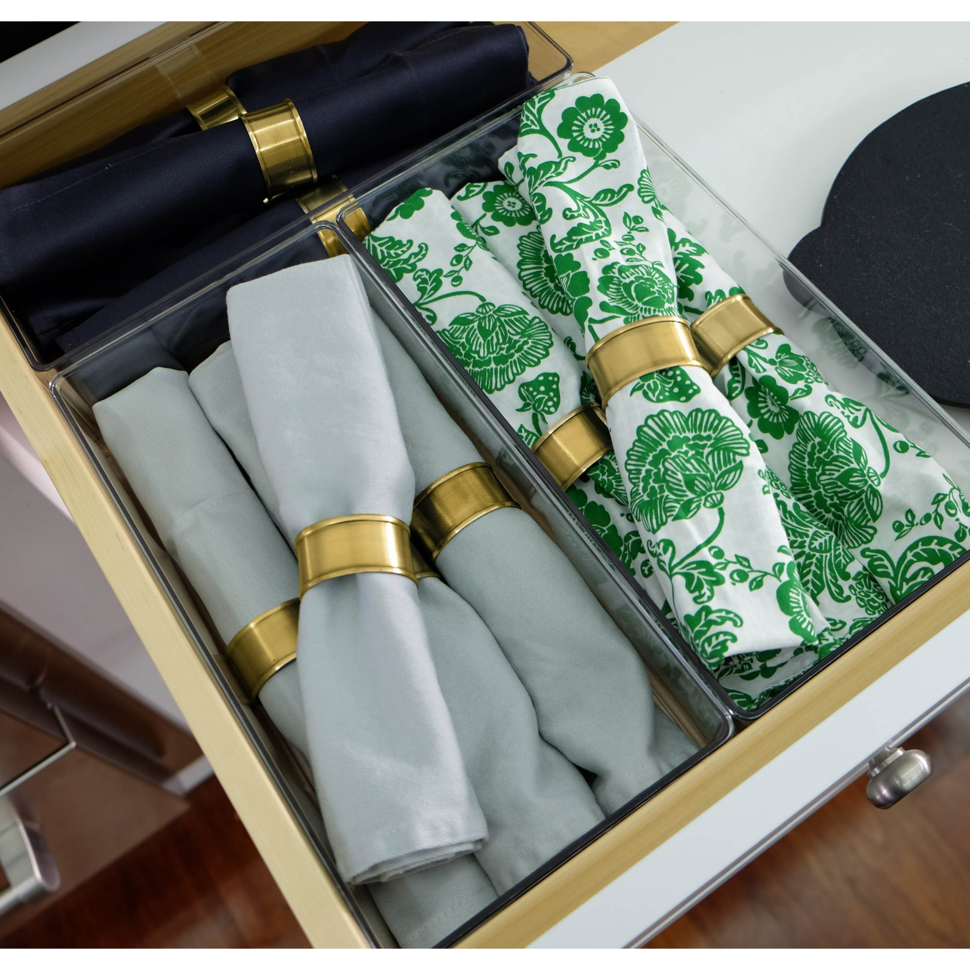 The Home Edit Wide XL Drawer Insert Cabinet Organizer, Clear, 12.5" x 3.12" x 2.95"