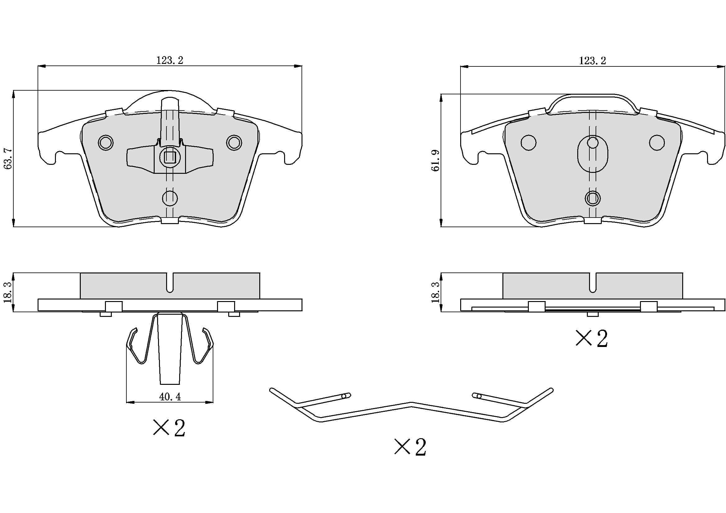 Winstop Brake Pad Set, Rear WS.0980.0.C, Volvo XC90 2014-2003