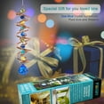 thumbnail image 2 of FONMY Gazing Ball Spiral Tail -Decorative Wind Spinner Sun Catcher Rainbow Maker Copper Double-Spiral W/Sea Blue Crystal Ball and Chain Crystals Beads for Indoor Outdoor Garden Decoration -14 inch H, 2 of 7