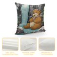 thumbnail image 4 of YINGXI Cartoon Bear in Hibernation, Art Wildlife Animal Sleeping Decorative Cushion Throw Pillow Covers Outdoor Sofa Couch Bed Car Decor Pillowcase 12x12in, 4 of 5