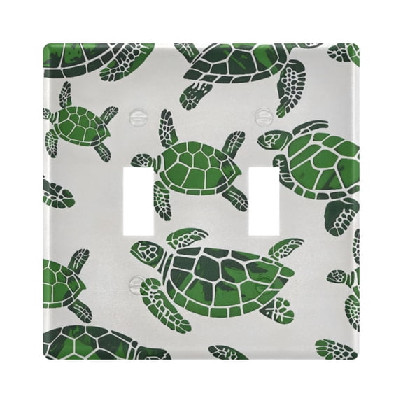 Green Sea Turtles Light Switch Cover Electrical Outlet Cover Replaceable Wall Plates 2-Gang