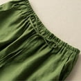 thumbnail image 5 of JJHGVB Womens Linen Shorts Linen Bermuda Shorts for Women Womens Long Shorts Womens Linen Shorts Beach Lightweight Short Beach Shorts with Pockets Flowy Shorts Wide Leg Shorts for Women Green M, 5 of 7