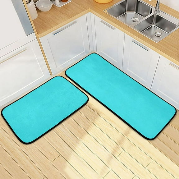 Ryvnso Turquoise Kitchen Rugs Set Non Slip Runner Mats for Dining Room