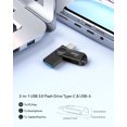 thumbnail image 3 of Unidad flash Orlian de 128 GB, USB 3.0, tipo C, lectura de 110 MB/s, negra, 3 of 7