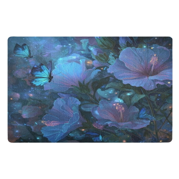 32"x20" Door Mat Mat Absorbent & Non-Slip Entryway Rug Washable Floor Mat Fantasy Luminous Flowers