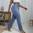 thumbnail image 5 of Cutuoiiu Women Comfortable High Waist Flare Jeans Look Pants with Pockets Everyday Wear Stretch Trousers Gifts, 5 of 9