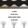 thumbnail image 2 of Foco LED de 3W, 5W, 6W, 7W, 8W, 1-10 piezas, GU10, AC110V, AC220V, sin parpadeo, 3000, 4000, 6000K, en línea con certificación CE de la UE, 2 of 4
