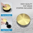 thumbnail image 5 of Brushed Gold Bathroom Single Hole Faucet, Brass Single Handle Modern Bathroom Sink Faucet with Pop-Up Drain Assembly and Fixed Panel - GS100BG, 5 of 6