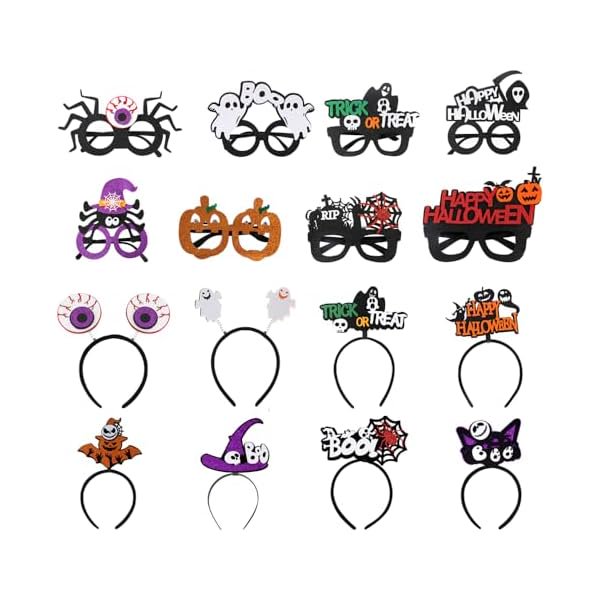 wonima44 Halloween Headband Glasses Pack, Headband Glasses for Men Women, Halloween Accessories for Party Photography Props