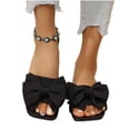 thumbnail image 6 of Agkizg Womens Indoor Outdoor Slides, Beach Walking Sandals, Squares Toe Flat Slide Sandals Bow Decorative Casual Indoor Outdoor Summer Daily Slippers, 6 of 7