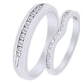 thumbnail image 2 of Round Cut White Natural Diamond His and Hers Wedding Band Ring Set in 14K White Gold (0.5 Cttw), 2 of 2