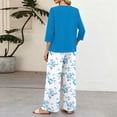 thumbnail image 5 of Womens Two Piece Sets Summer Spring Travel Vacation Outfits Short Sleeve Tops Wide Leg Pants Lounge Sets, 5 of 6