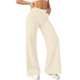 thumbnail image 6 of YanHoo Dress Pants for Women Elastic Waist Loose Wide Leg Pant Casual Work Business Trousers with Pockets, 6 of 8