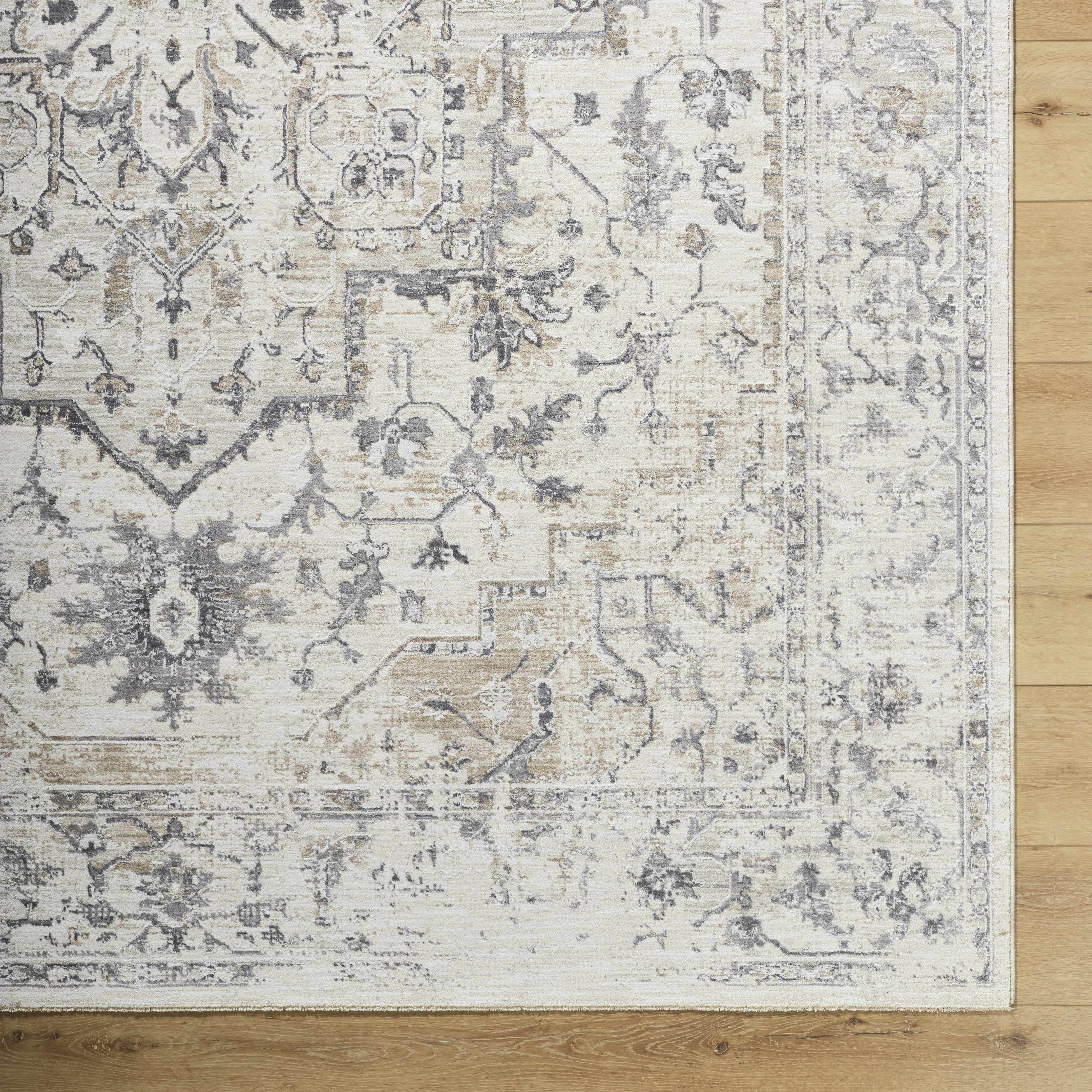 Hauteloom Alissa Living Room, Bedroom Area Rug - Traditional - Cream, Charcoal, Ivory - 7'10" x 10'2"