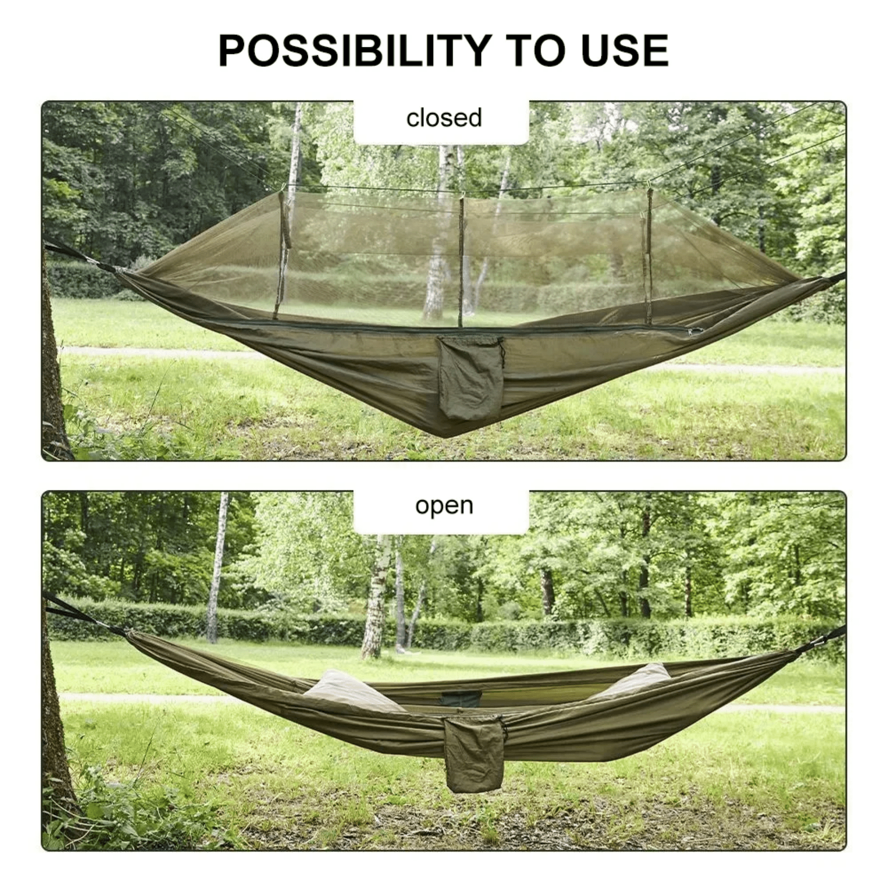 Travel Net Camping Hammock | 300kg Load Capacity, Breathable,Quick-Drying Parachute Nylon | 2 x Premium Carabiners,4 x Nylon Slings Included | for Outdoor Indoor Garden
