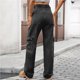 thumbnail image 2 of Pantalones Cargo for mujer, pantalones elásticos de cintura alta, pantalones de viaje de pierna ancha, pantalones casuales holgados, ropa de calle de senderismo con múltiples bolsillos, 2 of 7