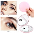 thumbnail image 4 of RisingPro Portable LED Lighted Makeup Mirror Folding Magnifying Round Cosmetic Mirror Portable Vanity LED Mirror With Light Beauty Tool, 4 of 9