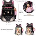 thumbnail image 5 of Mochila para niñas, mochilas impermeables para niños, mochila escolar, mochilas para niños pequeños, linda mochila de viaje (grande, A-negro), 5 of 5