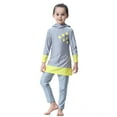 thumbnail image 4 of Tween Girls Swimsuits 2 Piece Rash Guard Full Coverage Long Sleeve Swim with Skirt Muslim Friendly Beachwear Swimwear 1 Year, 4 of 5