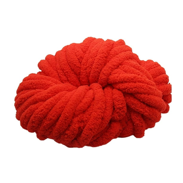 veasfak Chunky Chenille Yarn Gauge 7 Acrylic Fibers for Bed Hand Knitting DIY Crafts Red Walmart