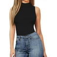 thumbnail image 2 of Women's Mock Turtle Neck Sleeveless Tank Tops Bodysuit XL, 2 of 5