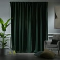 thumbnail image 4 of 3S Brother's Extra Long Room Darkening 108" Length Faux Velvet Dark Green Curtain Drapes - Hanging Back Tab 5-25 Feet Custom Made ( 1 Panel ) - Made in Turkey (100"Wx108"L), 4 of 5