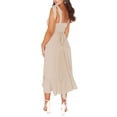 thumbnail image 6 of Hirigin Women's Summer Wrap Maxi Dress Casual Boho Floral V Neck Short Sleeve Ruffle Hem Split Beach Long Dresses S-XL, 6 of 8