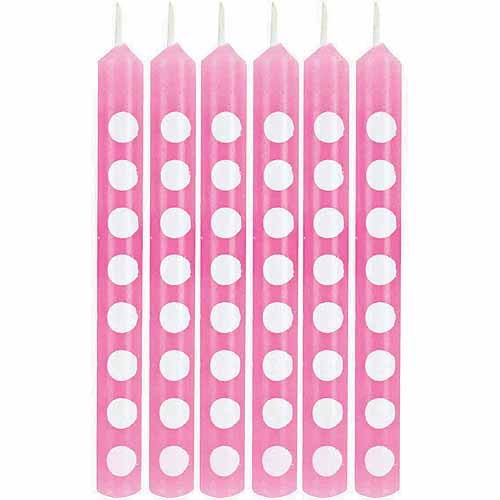 Creative Converting Princess Party Polka Dot Candles, 6-Pack