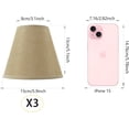 thumbnail image 2 of Juego de 3 pantallas para lámpara de pared, pantallas de tela para lámpara de pared, lámparas de mesa pequeñas, para bombillas de borde de corte, visualización de ajuste de clip, 3 x 6 x 5, 2 of 15