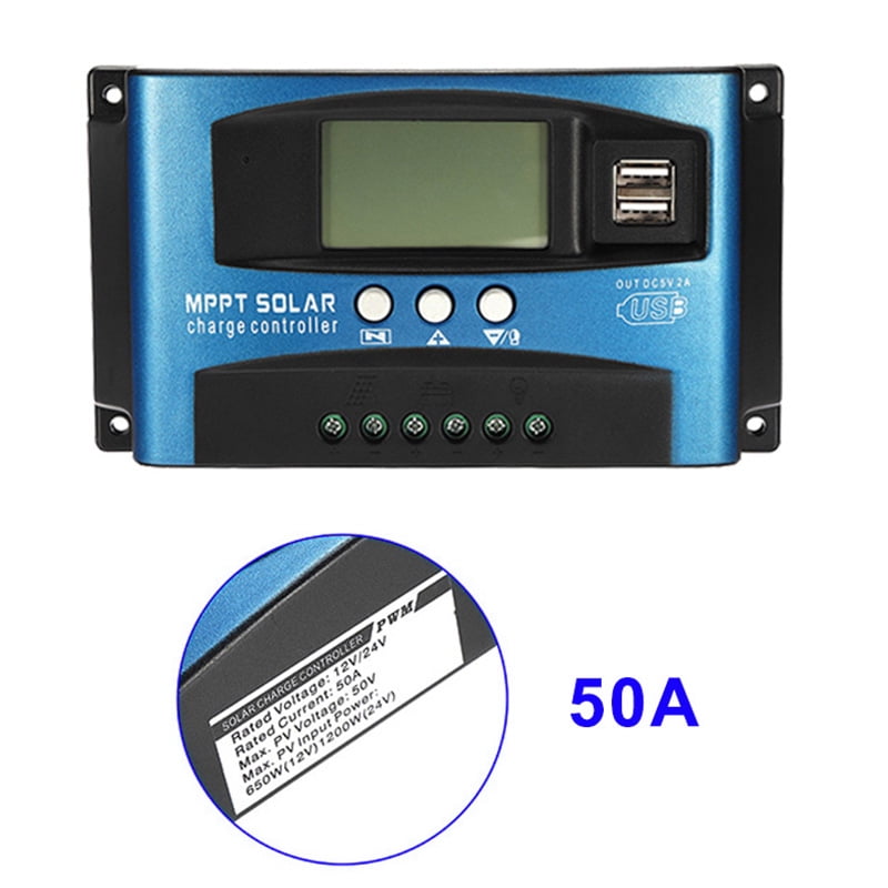 60/100A PMW Solar Panel Regulator Charge Controller 12V/24V Auto Focus Tracking 