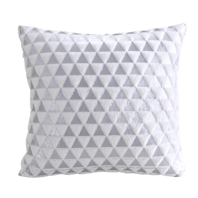 Funda de almohada triangular de felpa corta Funda de almohada suave para la cabecera del sofá Wmkox8yii HFSH4370