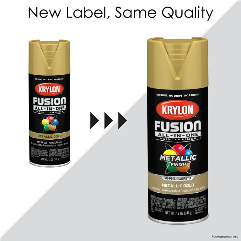 Krylon Fusion All-In-One Metallic Gold Paint + Primer Spray Paint 12 oz (6  Pack)