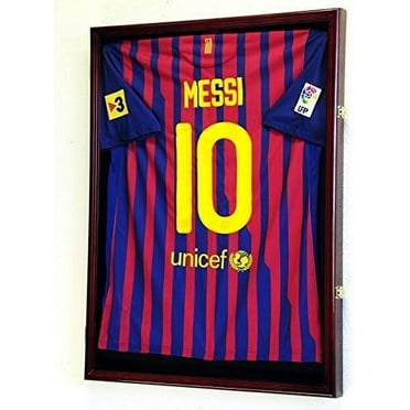 Football Jersey Frame Display Case Cabinet w/ 98% UV Protection -Cherry Finished