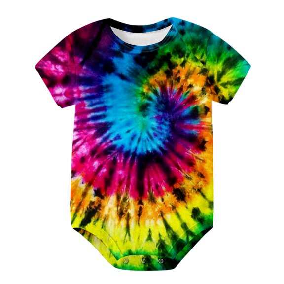 Tie-Dye Print Gradient Fashion Baby Infant Rompers