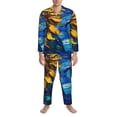 thumbnail image 3 of Sikiie Sunflower Starry Night Vibes Mens Pajama Set, Soft Warm Long Sleeve Sleepwear, Cozy Button-Down Pjs for Men-X-Large, 3 of 7