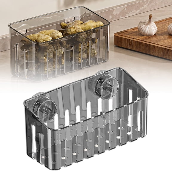 2026 New Sponge Holder for Kitchen Sink, Sink Sponge Caddy Organizer with Suction Cups, Kitchen Storage Rack Organizer Accessories for Dish Brush, Scrubber (7.36*2.87*3.74in)