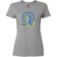 thumbnail image 3 of Inktastic 3-21 World Down Syndrome Day Blue and Yellow Rainbow Ribbon Women's T-Shirt, 3 of 5