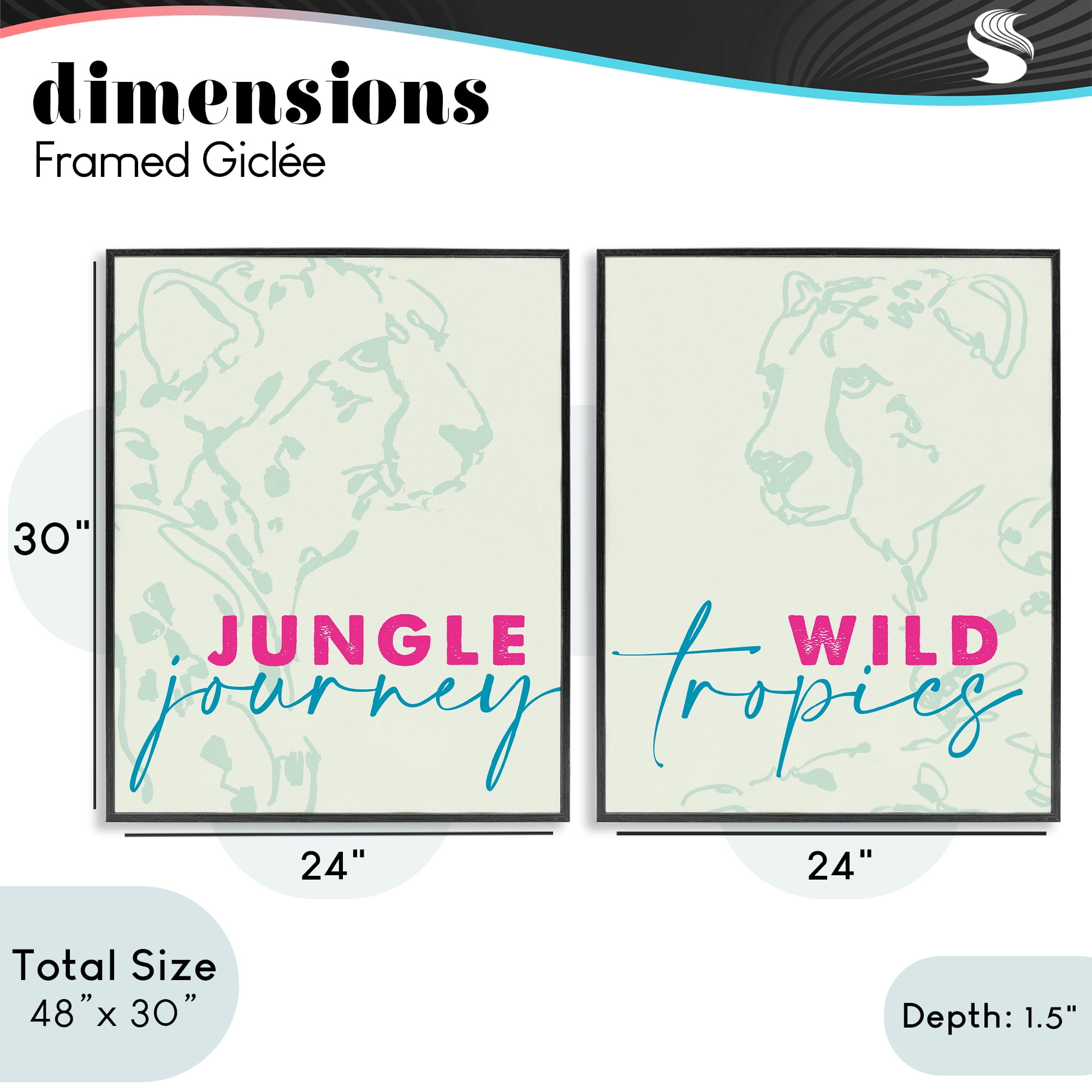 Stupell Industries Wildlife Phrases Cheetahs 2 Piece Black Framed Giclee Art Set, design by Lanie Loreth