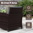 thumbnail image 5 of 3 Pieces Patio Furniture Set, PE Rattan Wicker 3 Pcs Outdoor Sofa Set w/Washable Cushion and Tempered Glass Tabletop, Conversation Furniture for Garden Poolside Balcony (Grey), 5 of 5