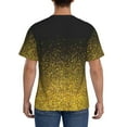 thumbnail image 3 of Vsdgher Gold Glitter Gradient Print Men's Dry Fit Mesh Athletic Shirts Moisture Wicking Tennis T-Shirt Tops, 3 of 9