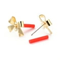 thumbnail image 2 of Alloy Stud Earring Findings with 925 Sterling Silver Pin and Loop Bowknot Golden 11x16x4mm Hole: 1.2mm Pin: 0.7mm, 2 of 2
