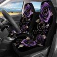 thumbnail image 3 of Pzuqiu Front and Rear Seat Cover Set Fashion, Compatible with Car Seats Automotive Seats, Car Seat Covers Set Fit for Trucks Cars Interior, Purple Rose Design, 3 of 10