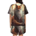 thumbnail image 3 of Picia Mystic Fox With Halo Pajamas Sets for Women Soft Short-Sleeved Pjs with Lounge Shorts Two Piece Sleepwear-3X-Large, 3 of 9