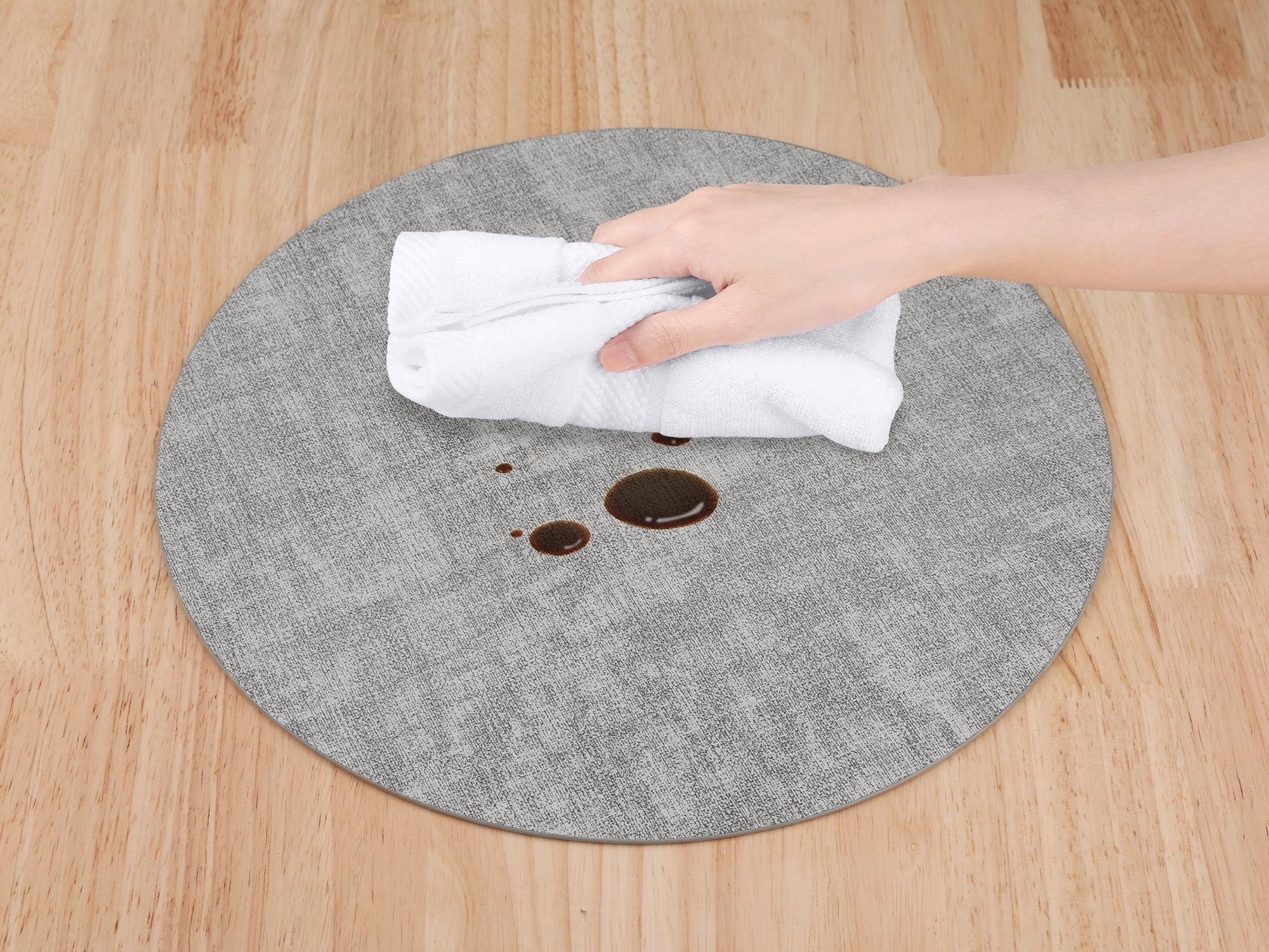 Unique Bargains Kitchen Placemats Washable Table Mat Wipeable Placemats Gray 13x13in