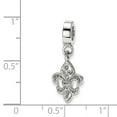 thumbnail image 3 of 925 Sterling Silver Reflections Clear Preciosa Crystal Fleur De Lis Bead; for Adults and Teens; for Women and Men, 3 of 3