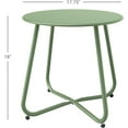 thumbnail image 3 of JTAOT Trendy UV-protected Powder Coated Steel Round End Table, Sage Green, 3 of 14