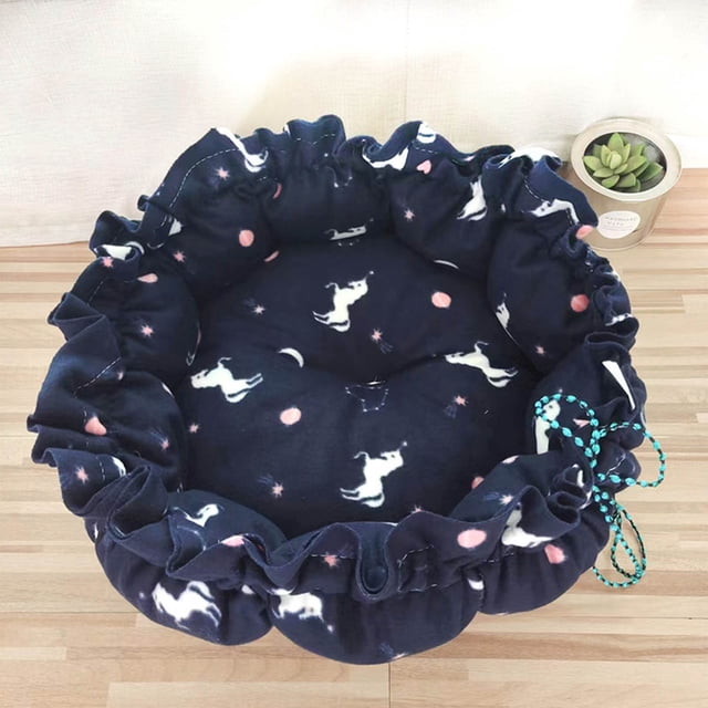 Fiudx juguetes para niños pequeños Cama para mascotas Cómodo cojín ajustable Almohadilla para dormir cálida Cesta redonda Sofá Cama para perros Suministros para mascotas para mascotas pequeñas y medi