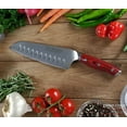 thumbnail image 3 of Ergo Chef Crimson Series 7" Santoku Knife Forged German Stainless-Steel w/ Hollow Grounds, G10 Handle, 3 of 6
