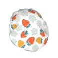 thumbnail image 2 of Kdxio Floral Strawberr Print Shower Cap for Women,Elastic and Reusable,Double Waterproof Layers Bathing Hat, 2 of 9
